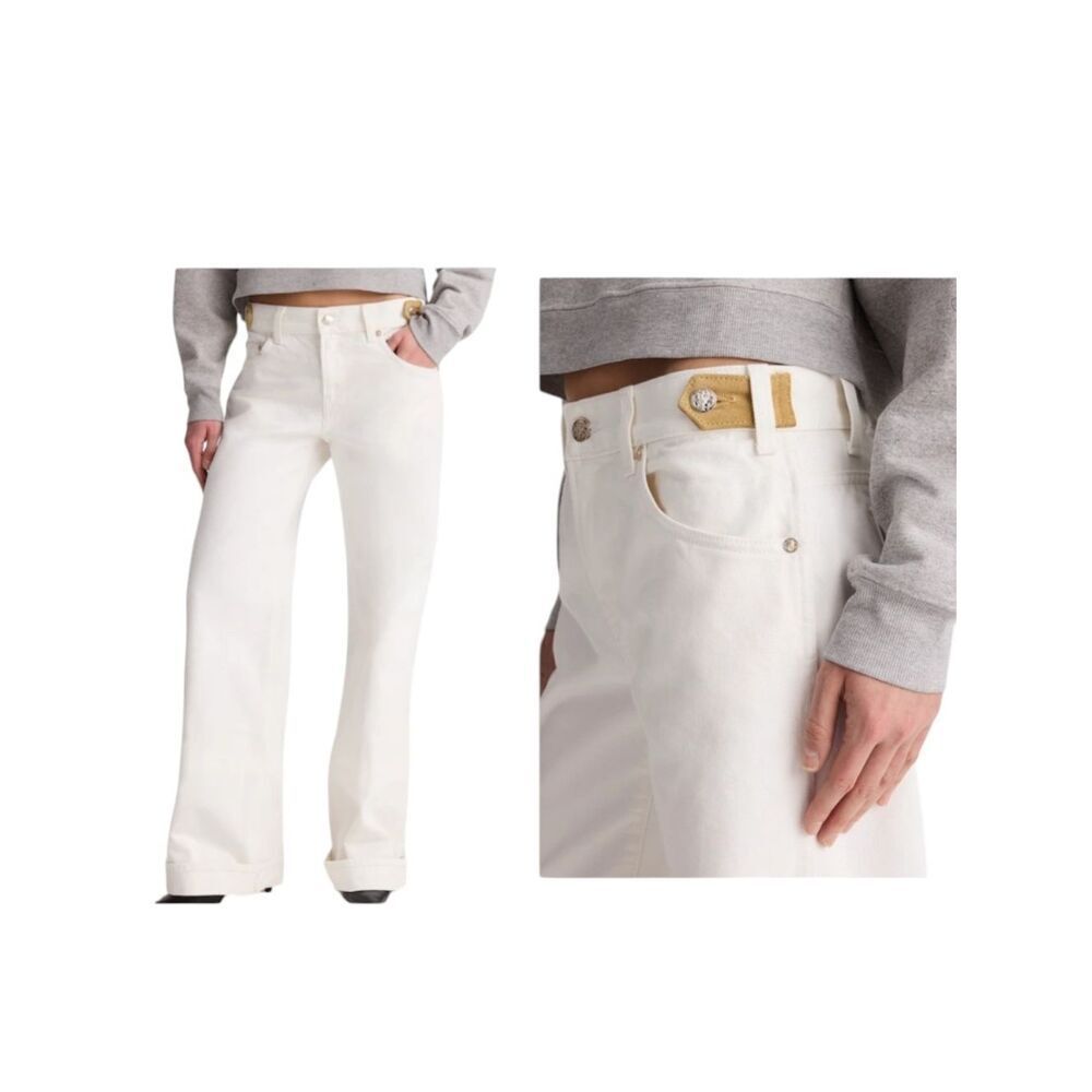 NWT Madewell X Benjamin Talley Smith Coolidge Low-Rise Wide-Leg Jean White 25